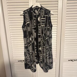 SUNKIM LAGONLOOK DRAPED ZIP UP‎ VEST/TUNIC SZ M